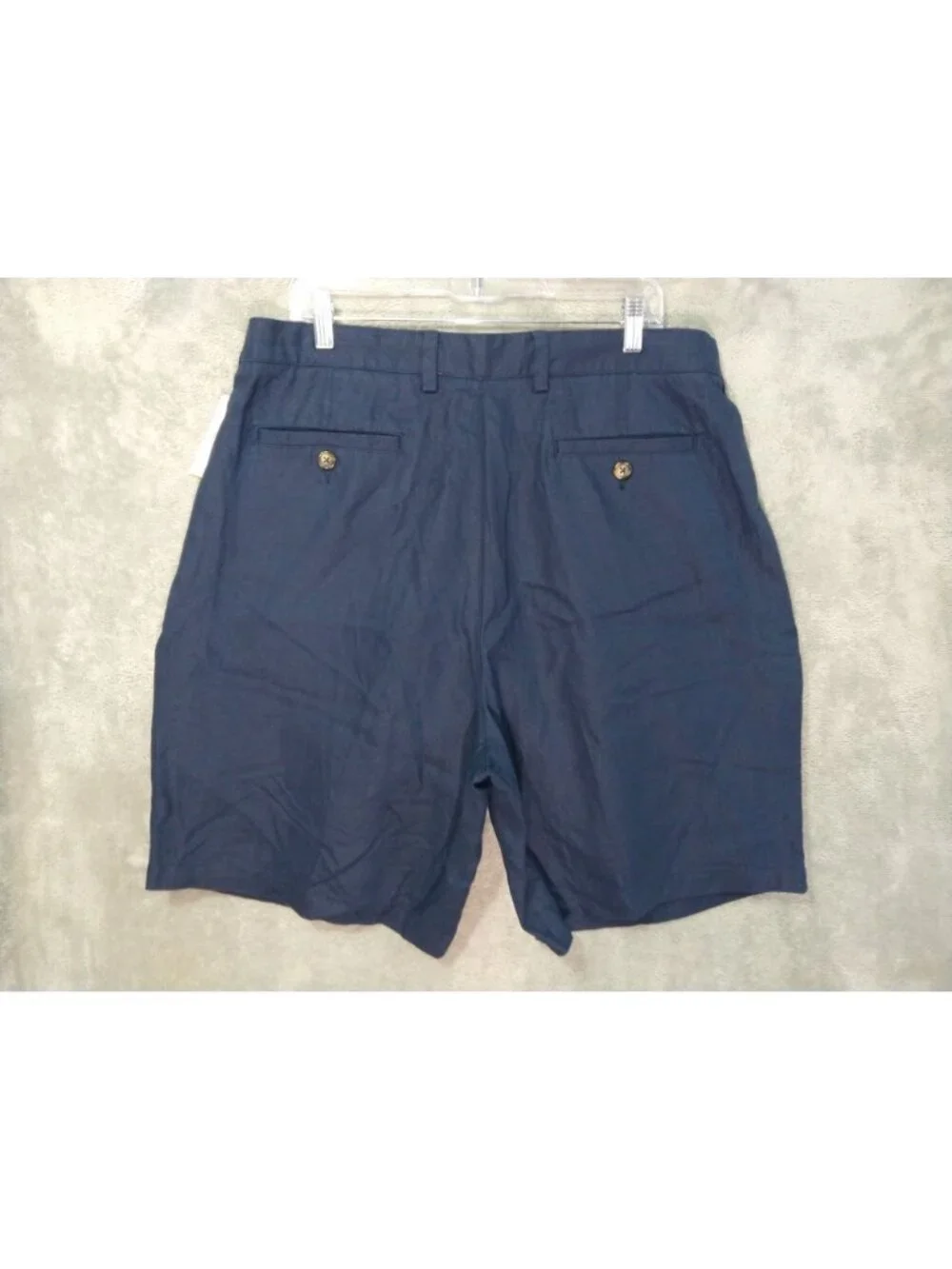 Gap Chino Shorts Mens 38 Blue Linen Pleated High Rise